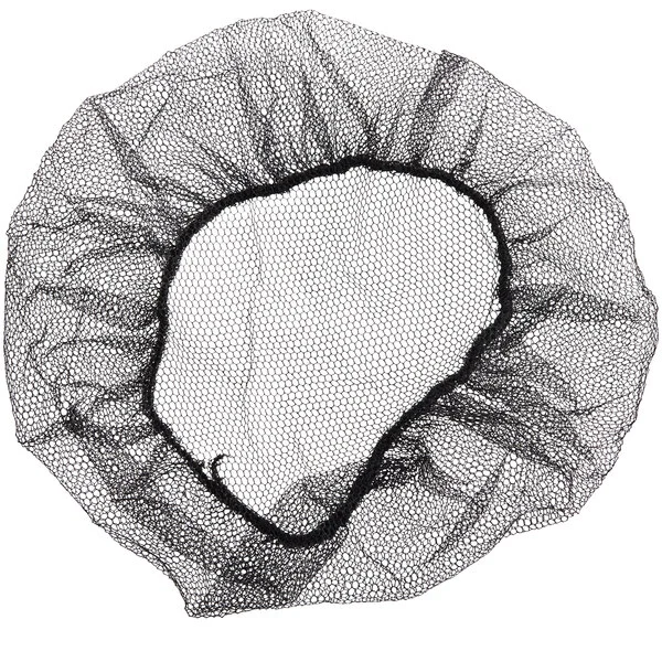 24" Black Nylon Hairnet Cap - 100/Pack