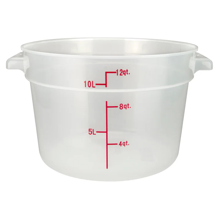Round Storage Container, Translucent, Polypropylene - 12 Quart