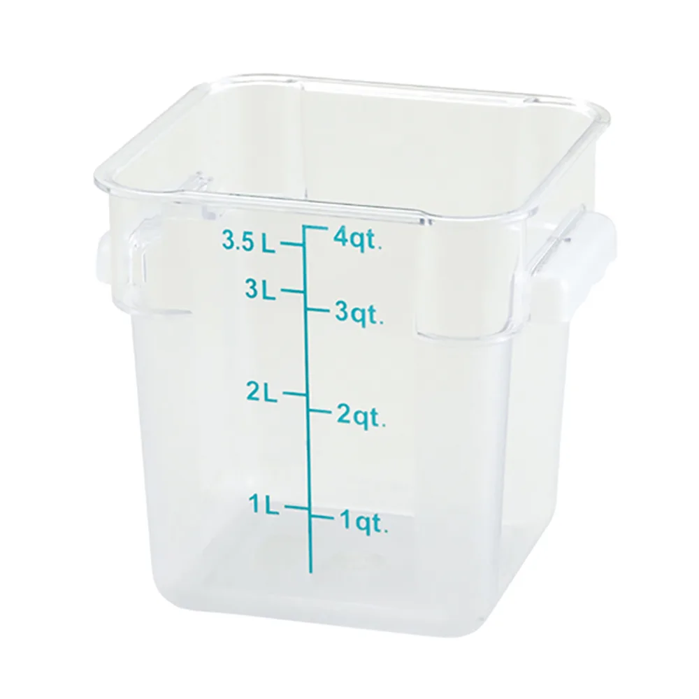 4 qt Square Food Storage Container - Translucent