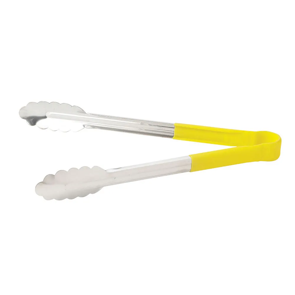 16"L Stainless Utility Tongs, Yellow